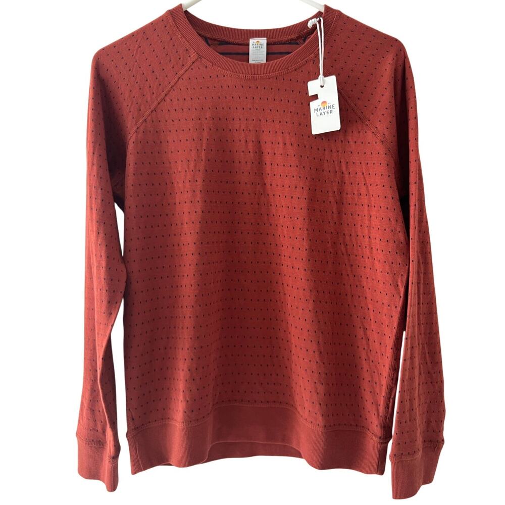 Marine Layer NWT Reversible Raglan Long Sleeves Deep Clay Shirt Men's Small New